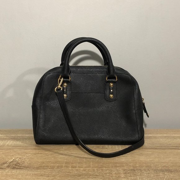 Michael Kors Sandrine Small Black Leather Satchel Crossbody Handbag - Picture 4 of 12